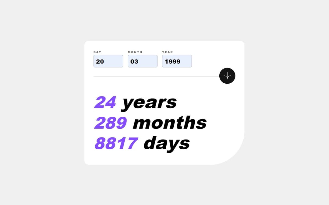 screenshot Age Calculator App empty input desktop view image