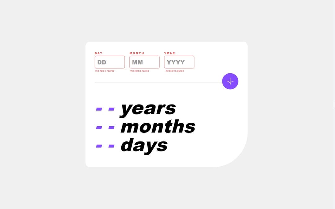 screenshot  Age Calculator App desktop empty input desktop view image