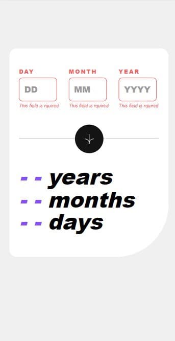 screenshot  Age Calculator App empty input mobile view image