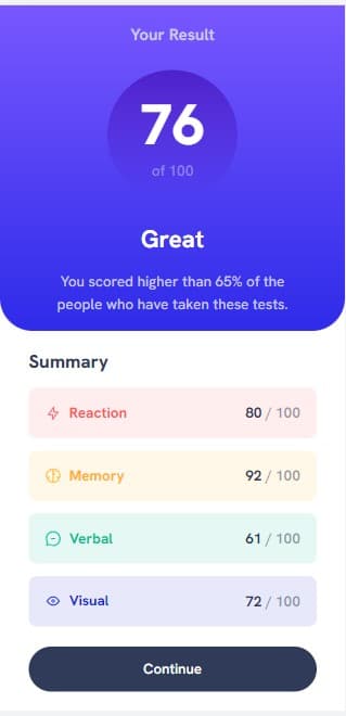 screenshot summay result mobile view image